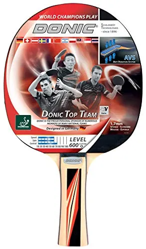 Donic-Schildkröt Tischtennisschläger Top Team 600, AVS-Griff, 1,7mm Schwamm, Donic 2-Stern - ITTF Belag