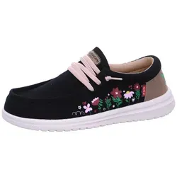 Fusion Damen Halbschuhe Emma Flowers Black - Leichter und flexibler Slipper - Hausschuhe in Größe EU 40, ideal für sonnige Tage. Der Fusion Emma vereint Stil und Komfort mit einem federeleichten Tragegefühl und einer flexiblen Sohle.
