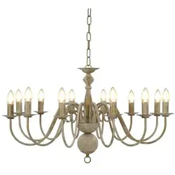 vidaXL Kronleuchter Antik-Weiß mit 12 E14-Fassungen in weiß von vidaXL