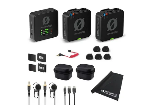 RØDE Wireless Pro Drahtlos-Mikrofonset - Professionelles 2-Kanal Mikrofonset mit kristallklarer Tonqualität und 32 GB internem Speicher. Ideal für Vlogs, Interviews und Filmdrehs – Reichweite bis 260m!