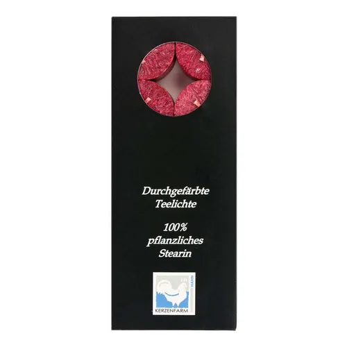 Stearin Teelicht Set - dunkelrot | KERZENFARM HAHN