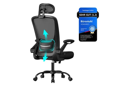 SONGMICS Bürostuhl mit atmungsaktiver Netzbespannung von SONGMICS