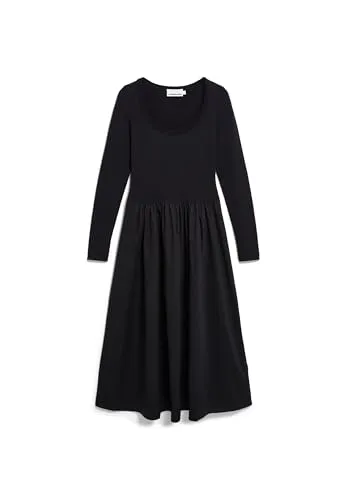 ARMEDANGELS Damen Jerseykleid VILARAA Slim Fit in Schwarz - Stilvolles Jerseykleid aus hochwertigem Bio-Baumwollmix. Ideal für jeden Anlass, mit elastischem Material für optimalen Tragekomfort.