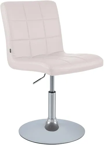 CLP Stuhl Ricky Kunstleder weiß - Moderner Esszimmerstuhl aus Kunstleder, höhenverstellbar und 360° drehbar. Ideal für stilvolle Wohnräume mit Bodenschonern für einen sicheren Stand.