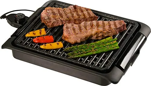 Starlyf Smokefree Grill - Elektrischer Tischgrill 1250 Watt - Starlyf® Smokefree Grill für rauchfreies Grillvergnügen, ideal für drinnen und draußen. Mit hochwertiger Antihaftbeschichtung und abnehmbarem Thermostat - perfekt für schmackhafte Grillgerichte ohne Ankleben!