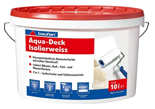 Isolierweiss Aqua-Deck auf Wasserbasis innen scheuerbeständig baufan 10L