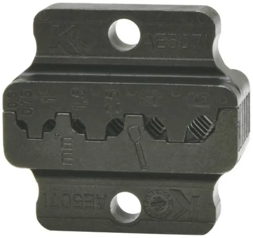 Klauke AE5071 Presseinsatz für Aderendhülsen 0.5 bis 6mm² - Hochwertiger Presseinsatz für Aderendhülsen, optimiert für präzise Ergebnisse dank Vierkantpressform und Kammprofil. Ideal für Elektroinstallationen.