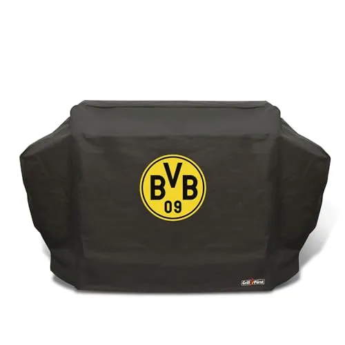 Grillfürst Grill Abdeckhaube BVB Borussia Dortmund - robuste Grill-Abdeckung 197x65x126 cm, wetterfest und wasserdicht, für Broil King Imperial 690, Napoleon Prestige PRO, Weber Summit 670