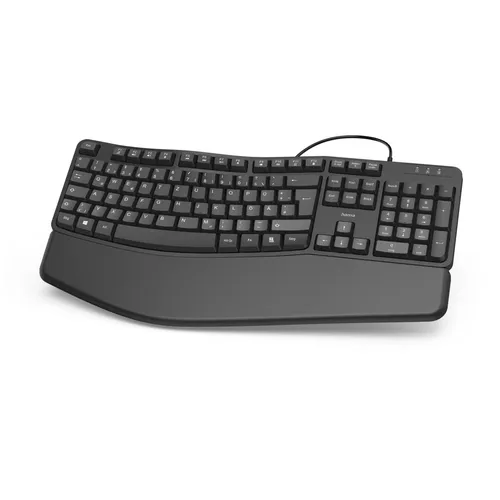 EKC-400 - Ergonomische Tastatur mit Handballenauflage in Schwarz, für komfortables und gesundes Tippen