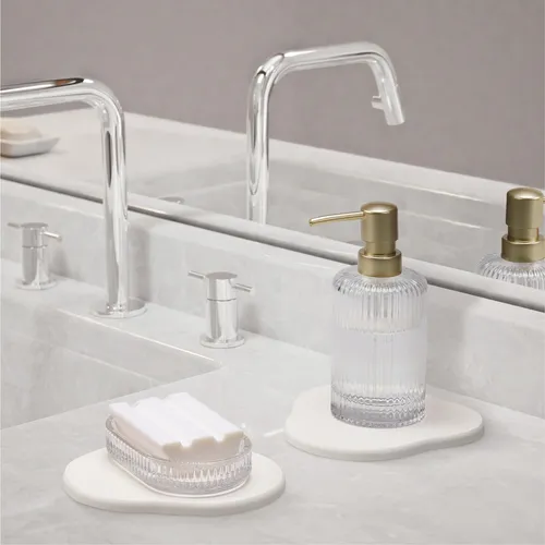 2er Set Kieselgur Stein Badematte klein - Diatomaceous Tray Wasser absorbierend