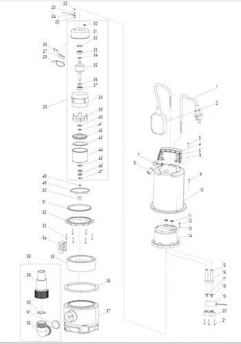 Makita PF0610 - Elektrische Tauchpumpe für Schmutzwasser, 550 W Leistung, Edelstahlbeschichtung und max. Förderhöhe von 7m