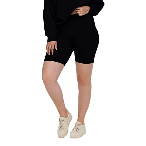ONLY CARMAKOMA Damen Cartime Jrs Noos Shorts, Schwarz, 42-44 Große Größen EU