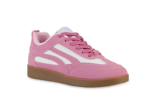 VAN HILL Damen Sneaker Low Schnürer in Pink, Größe 39 - Stylische Damen Sneaker aus Kunstleder und Textil, perfekt für Frühling und Sommer. Bequem und leicht, ideal für den Alltag!