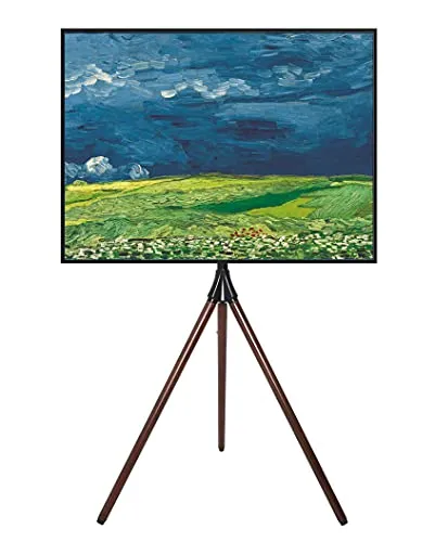 Techly Supporto a Pavimento per TV LCD/LED/Plasma 32-65'' Cavalletto Treppiede Noce Scuro