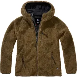 Brandit Women Teddyfleece Jacket Hooded - Olive XXL - Funktionsjacke mit hochflorigem, warmem Teddy-Fleece und atmungsaktivem Innenfutter, ideal als Übergangs- und Winterjacke mit hohem Stehkragen und geräumiger Kapuze.