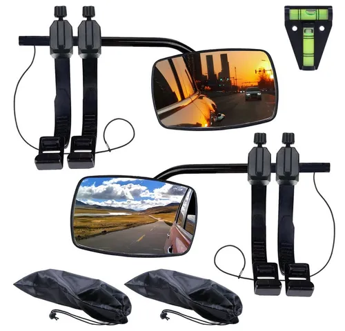 Melko Wohnwagenspiegel 12x19 cm - Universeller Caravan Spiegel - Weiteres Autozubehör mit verbesserter Sicht und mehr Sicherheit: Der konvexe Zusatzspiegel reduziert tote Winkel und unterstützt beim Spurwechsel und Rangieren.