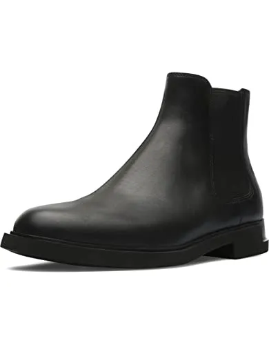 CAMPER Damen Iman Chelsea Boots - Schwarz Black 001, 37 EU - Stylische Chelsea Boots aus hochwertigem Leder, ideal für Freizeit und Alltag, mit bequemer Passform und ohne Absatz für optimalen Tragekomfort.