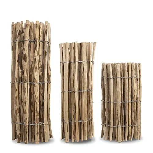 MC.Sammler Staketenzaun in 26 Größen - Holzzaun aus Haselnuss - Gartenzaun Holz Höhen 50 cm - 150 cm Länge 5/10 Meter - Kastanienzaun für Garten (Höhe: 120 cm X Länge: 500 cm, Lattenabstand: 3-4 cm)