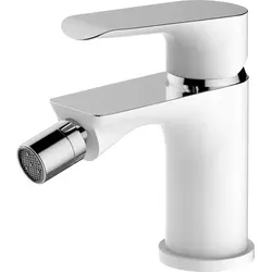 Design Bidetarmatur Chrom Weiß mit Automatischem Stöpsel