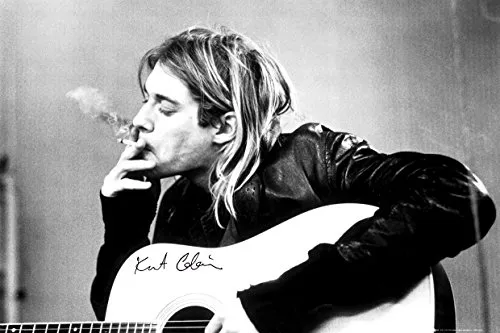 GB EYE LTD Nirvana Poster Kurt Cobain Smoking & Guitar Mehrfarbig