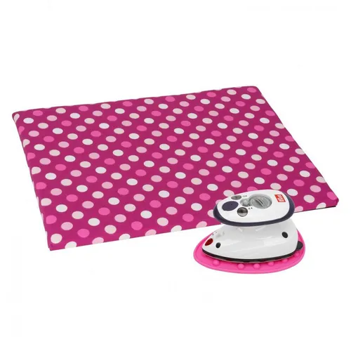 Semplix Bügeltuch-Set mit Ablage & Mini-Bügeleisen beere/pink - Praktisches Bügel-Set mit kleiner Bügelunterlage (30 x 40 cm) und Prym Mini-Bügeleisen. Ideal für Näharbeiten und unterwegs. Der fröhliche Baumwollüberzug sorgt für gute Laune beim Bügeln!