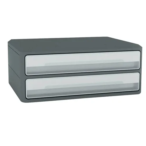 cep Schubladenbox MoovUp lichtgrau 1090116361 - Ablagesysteme: Praktische DIN A4 Schubladenbox mit 2 Schubladen für eine ordentliche und platzsparende Aufbewahrung im Büro oder Zuhause.