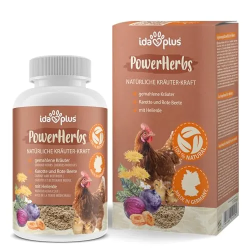 Ida Plus PowerHerbs 150 g – Mischung aus wertvollen Kräutern – für Verdauung bei Hühnern – ausgewogenes Futter für alle Geflügelarten