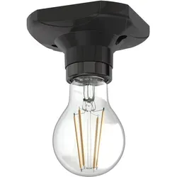 ledscom.de Deckenleuchte Elektra schwarz, eckig inkl. E27 LED Lampe 1020lm weiß, 3-Stufen Dimmen ohne Dimmer mit Lichtschalter