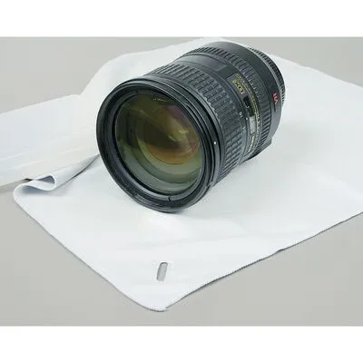 Kaiser Premium-Microfaser-Reinigungstuch, 30 x 30 cm, silbergrau, mit umsäumtem Rand und Knopfloch, in Kunststoffbox