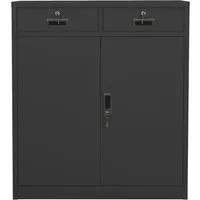 vidaXL Büroschrank Anthrazit 90x40x102 cm aus Stahl - Robuster Büroschrank aus Stahl mit 2 höhenverstellbaren Regalfächern und 2 Schubladen für optimale Aktenorganisation. Ideal für jedes Büro, langlebig und leicht zu reinigen.