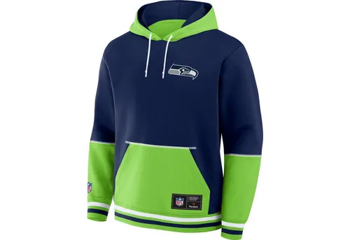 Fanatics Foundation Fleece Hoody - NFL Seattle Seahawks - S - Stylischer Kapuzenpullover für Herren in Navy, ideal für Sportfans. Aus weichem Fleece-Material gefertigt, sorgt er für Komfort und Wärme bei jeder Gelegenheit.