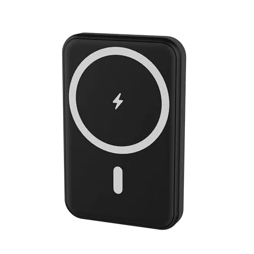 W Onder Full-Power – Externer Akku magnetisch 5000 mAh – kompatibel mit iPhone, Samsung und Anderen mobilen Powerbanks – Schnellladung 20 W mit USB-C Eingang & Ausgang – USB-C-Kabel im Lieferumfang