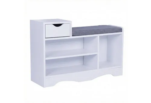 Happy Home Schuhbank mit 4 Fächern (0,8x0,3x0,52 m) - Die Happy Home Schuhbank mit 4 Fächern sorgt für Ordnung im Eingangsbereich. Mit ihrem modernen Design in Grau bietet sie ausreichend Platz für Ihre Schuhe und trägt zur ansprechenden Gestaltung Ihres Flurs bei.