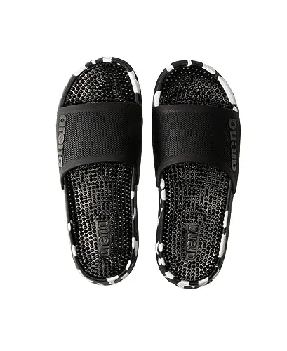 Arena Unisex Marco BI Slide Sandal, Black, 42 EU - Dusch- & Badeschuhe für Herren mit angenehmem Massage-Fußbett und rutschfester Außensohle für optimalen Halt – perfekt für Schwimmbad und Strand.