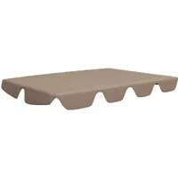 vidaXL Ersatzdach für Hollywoodschaukel Taupe 150/130x105/70 cm - Sonstiges Gartenmöbelzubehör mit wasserdichtem Stoff, ideal für die einfache Erneuerung deiner Hollywoodschaukel und bietet zusätzlichen Schutz vor Witterungseinflüssen.
