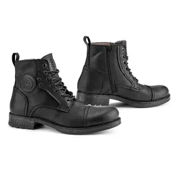 Falco Kaspar Schuhe Schwarz Gr. 42 - Motorradstiefel mit Vintage Leder und AIR-TECH® Ventilationsfutter für optimalen Komfort. Schnelles Anziehen durch Reißverschluss und geprüfte Sicherheit nach EN-13634.