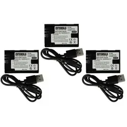EXTENSILO 3x Akku für Blackmagic Micro Studio Camera 4K & Pocket Cinema 4K - Hochwertige Li-Ion Akkus (2250 mAh) mit USB-C Buchse für Ihre Kamera. Ideal für lange Drehtage, inklusive USB-Kabel für flexibles Laden. Verlässlich und leistungsstark für kreative Projekte.
