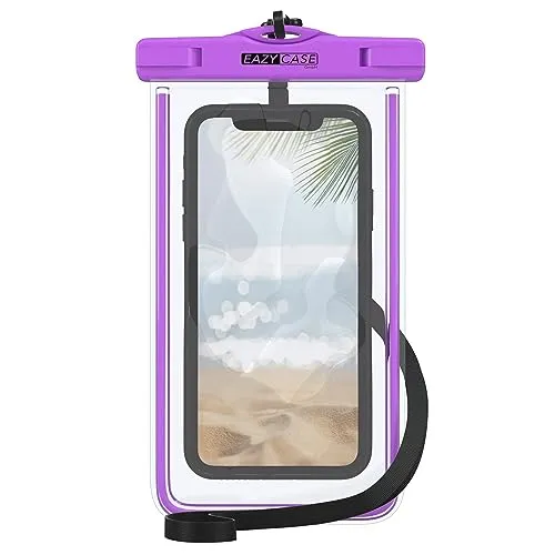 EAZY CASE - wasserdichte Unterwasserhülle Lila Schutzhülle Handyhülle Universal Unterwassertasche Hülle Handy Tasche wasserfest Universalhülle für alle Modelle bis 6,7 Zoll mit Umhängeband in Schwarz