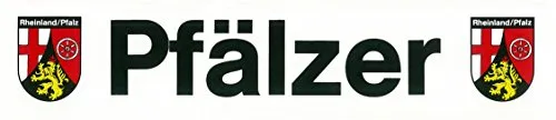 carstyling XXL Aufkleber Pfälzer - Schriftzug mit Wappen Rheinland/Pfalz 50 x 230 mm