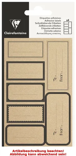 Clairefontaine Geschenke-Sticker 'Rechteck Kraft', schwarz