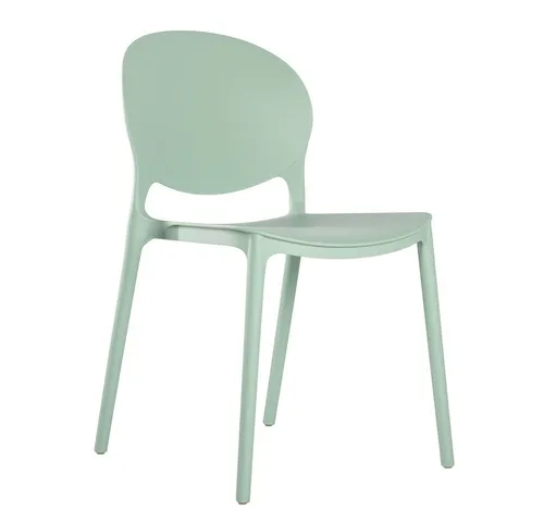 Lüllmann Besucherstuhl Designstuhl aus Polypropylen, Farbe salbei (1, 1 St), Designerstuhl aus Kunststoff, robust, pflegeleicht