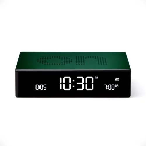 Lexon FLIP Premium LCD-Wecker (Dunkelgrün)