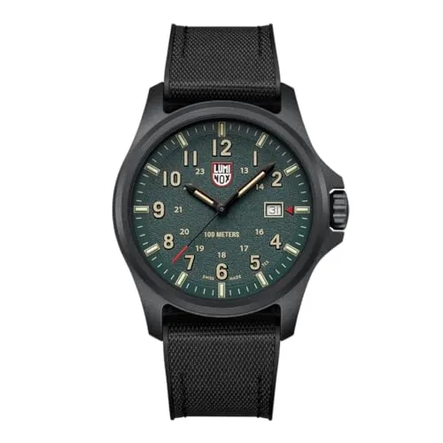 Luminox XL.1977 Herrenuhr Atacama Field 43mm - Schwarz/Grün - Hochwertige Herrenuhr aus Carbonox mit 25 Jahren Nacht-Sichtbarkeit, wasserdicht bis 10 ATM und Swiss Quarz Uhrwerk für maximalen Tragekomfort und Langlebigkeit.