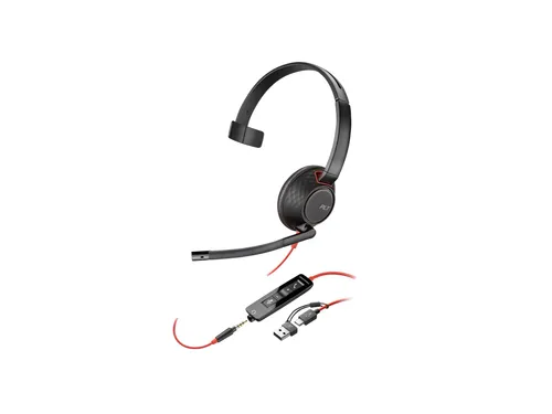 Poly Blackwire 5210 - Headset für klare Kommunikation - Kopfhörer mit UC-Zertifizierung, ideal für professionelle Nutzung mit exzellentem Klang und einfachem Lautstärkeregler.