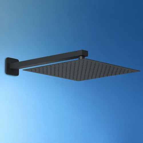 JOHO 30cm Regendusche Duschkopf XXL - Bad- & Duscharmaturen: Aus hochwertigem 304 Edelstahl für ein erfrischendes Regenwald-Duscherlebnis mit einem robusten 37cm Wandarm in elegantem Schwarz.