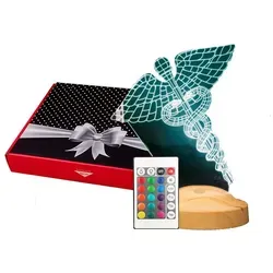 Geschenkelampe LED Nachttischlampe Medizin Symbol 3D Nachtlicht, Geschenk für Arzt Abschlussgeschenke, Leuchte 7 Farben fest integriert, Geschenk für Berufseinstieg, Krankenschwester