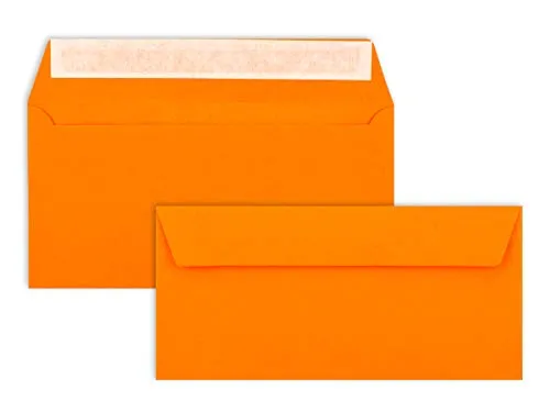 Brief-Umschläge DIN Lang - Orange - 110 g/m² - 11 x 22 cm - sehr formstabil - Haftklebung - Qualitätsmarke: FarbenFroh by GUSTAV NEUSER 25