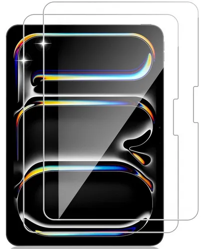 CLM-Tech Displayschutzglas 2X für iPad Pro 11 Zoll M5/M4 (2025/2024), Set, 2 Stück, Kristallklar Anti-Fingerabdruck und blasenfreie Anbringung