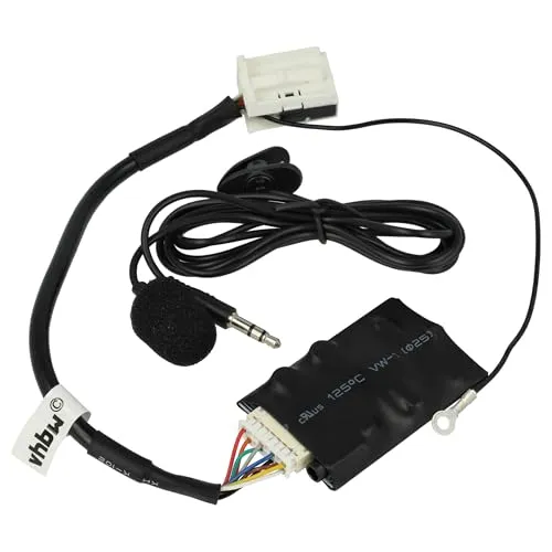 vhbw Bluetooth Adapter kompatibel mit VW Beetle, EOS, Fox, Golf/GTI / R32, Jetta, Passat, Polo Autoradio - Inkl. Mikrofon, Klinkenkabel + Clip