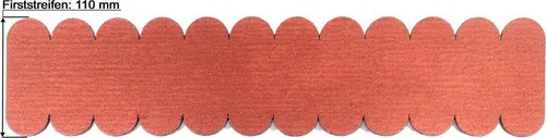 Streifen Dachschindeln Rund (41 mm) - First rot 2